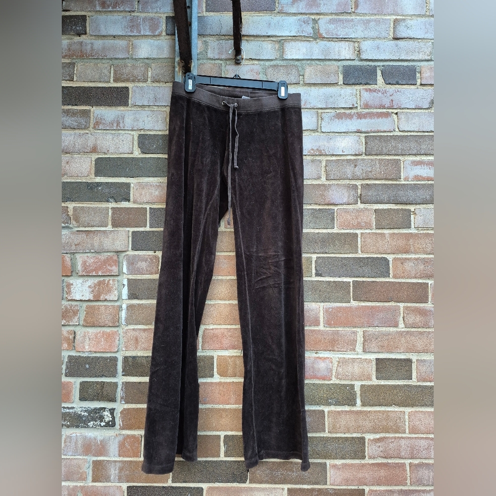 Juicy Couture Brown Terry Velour Track Pants